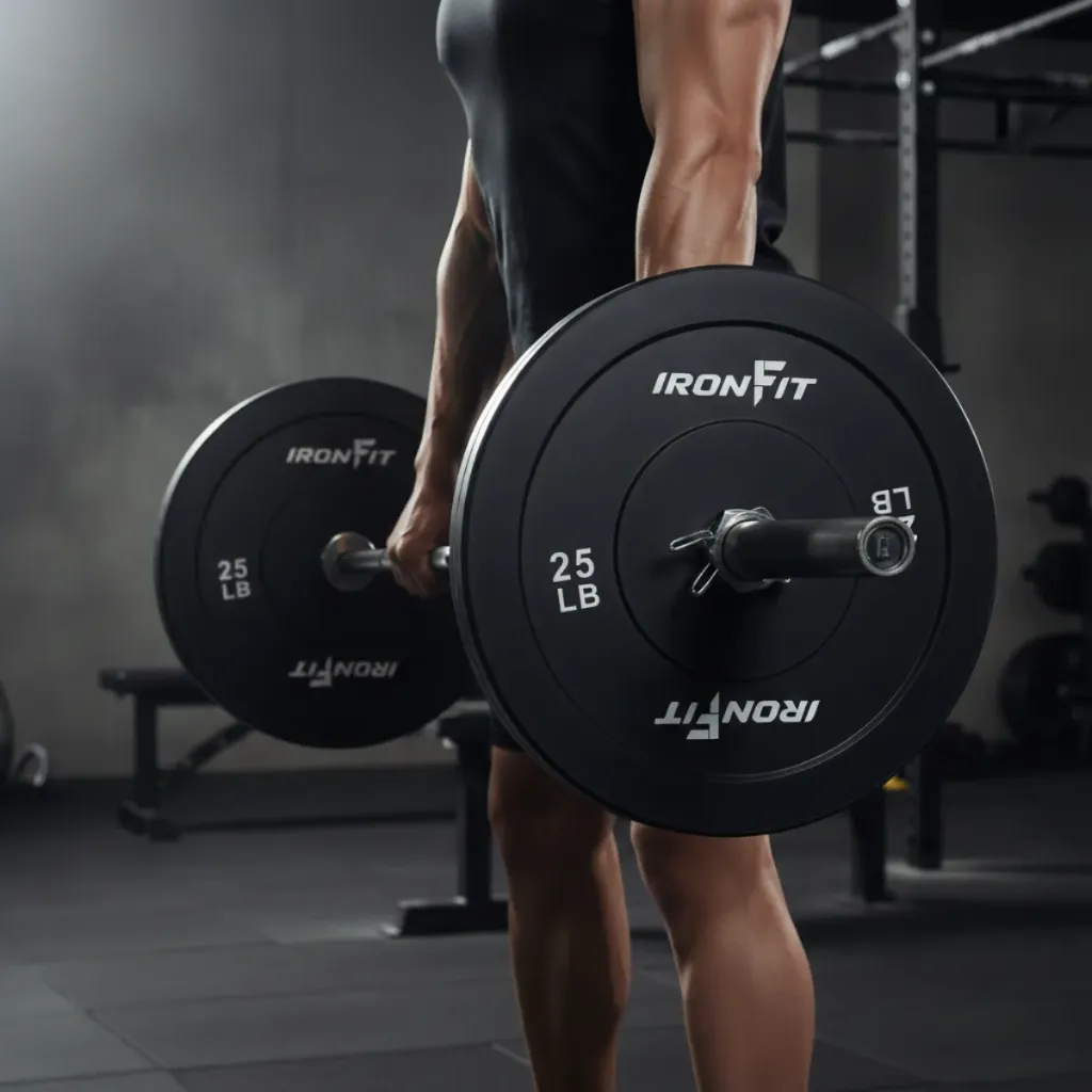 Par Discos Bumper Rígidos IronFit 25 lb (5).webp