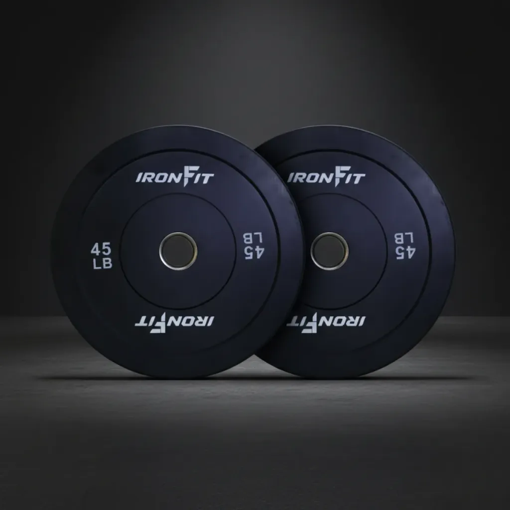 Par Discos Bumper Rígidos IronFit 45 lb (5).webp