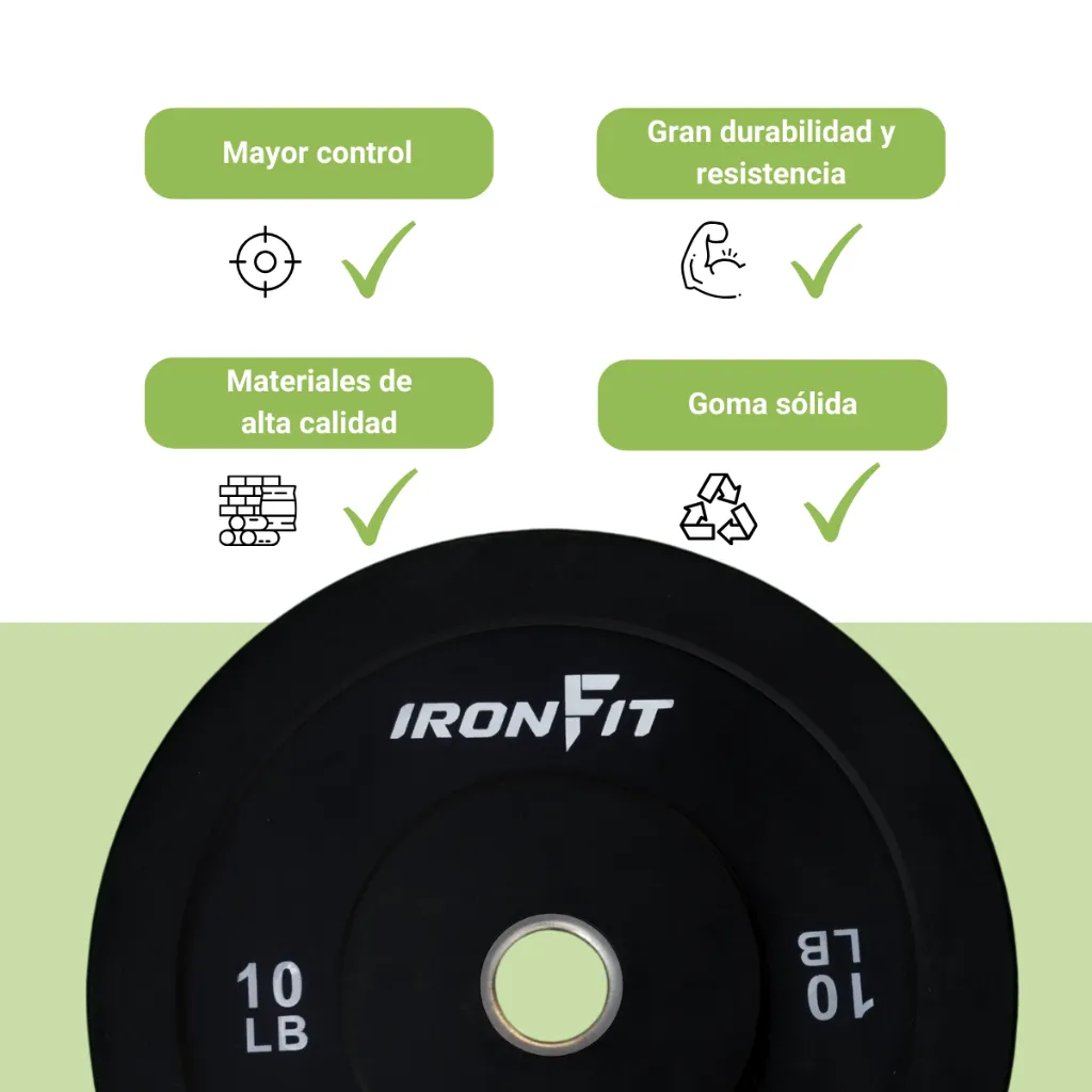 Par Discos Bumper Rígidos 10 lb IronFit  (3).webp