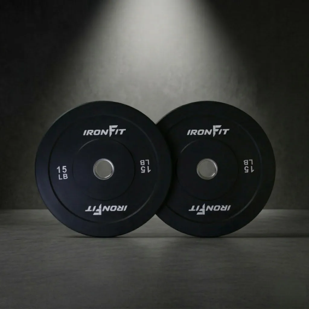 Par Discos Bumper Rígidos 15 lb IronFit.webp