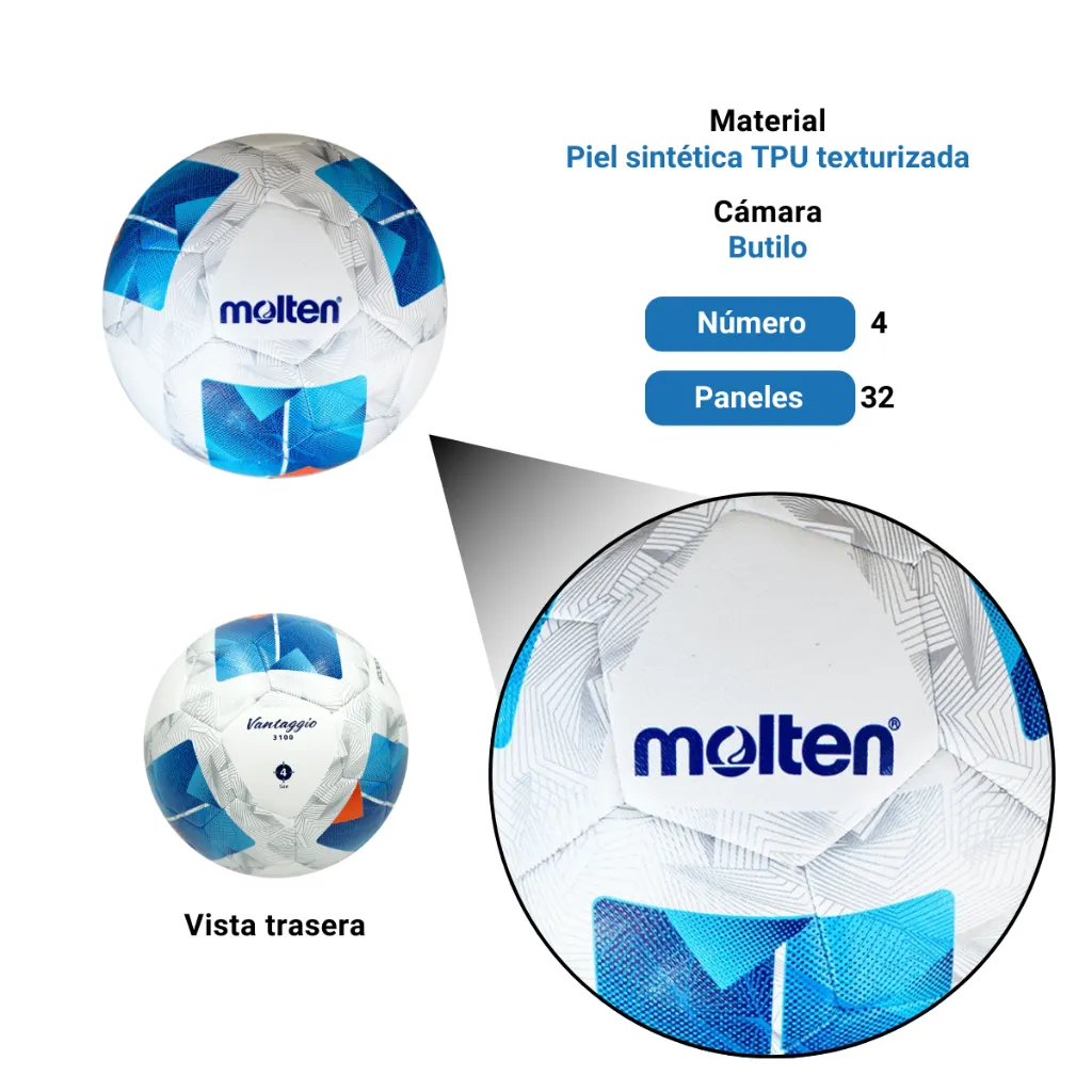 Balón de Fútbol Molten Vantaggio F4N3101 #4 Híbrido (3).webp
