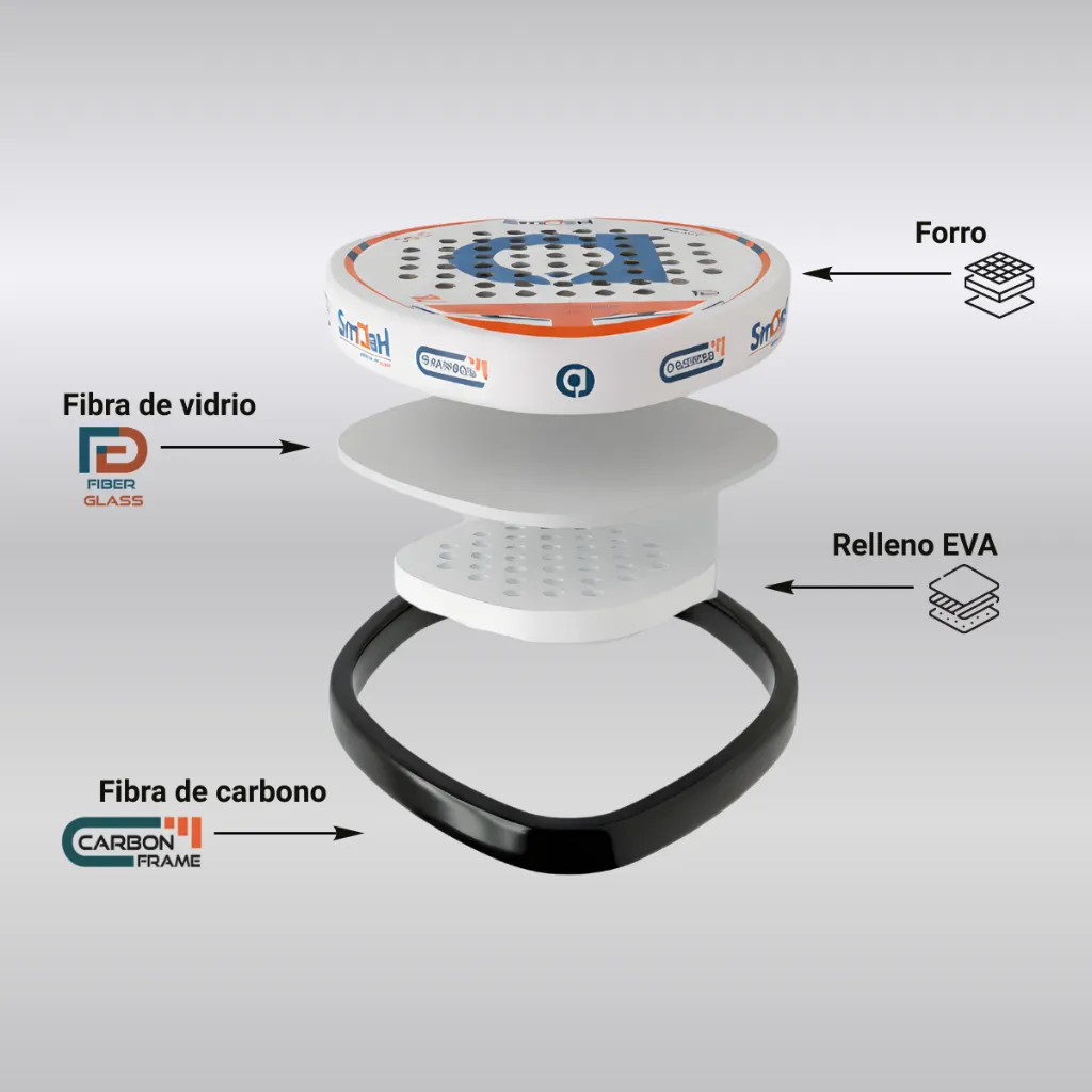 Raqueta de Padel Shoot Delta Smash, funda y grip.webp