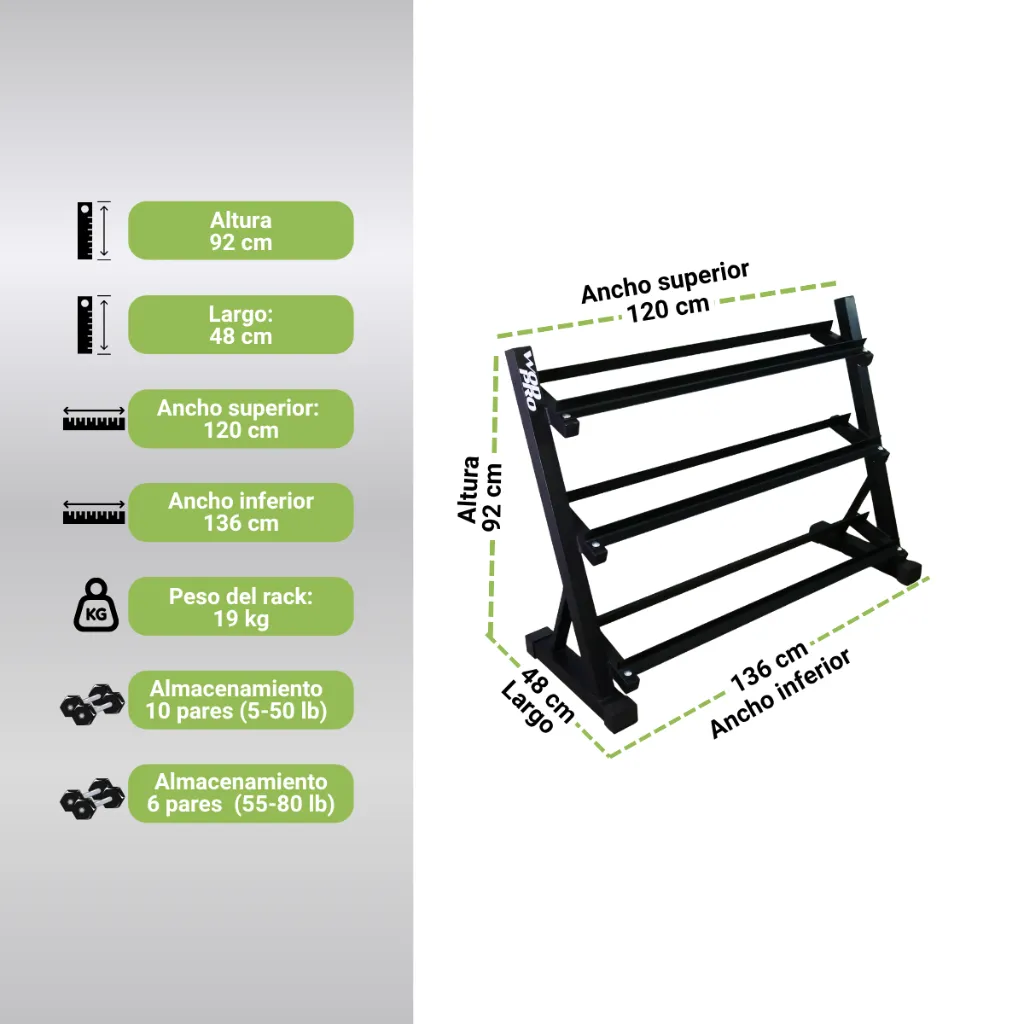 Rack Horizontal Wod Pro de 3 Niveles para 10 Pares de Mancuernas (3).webp