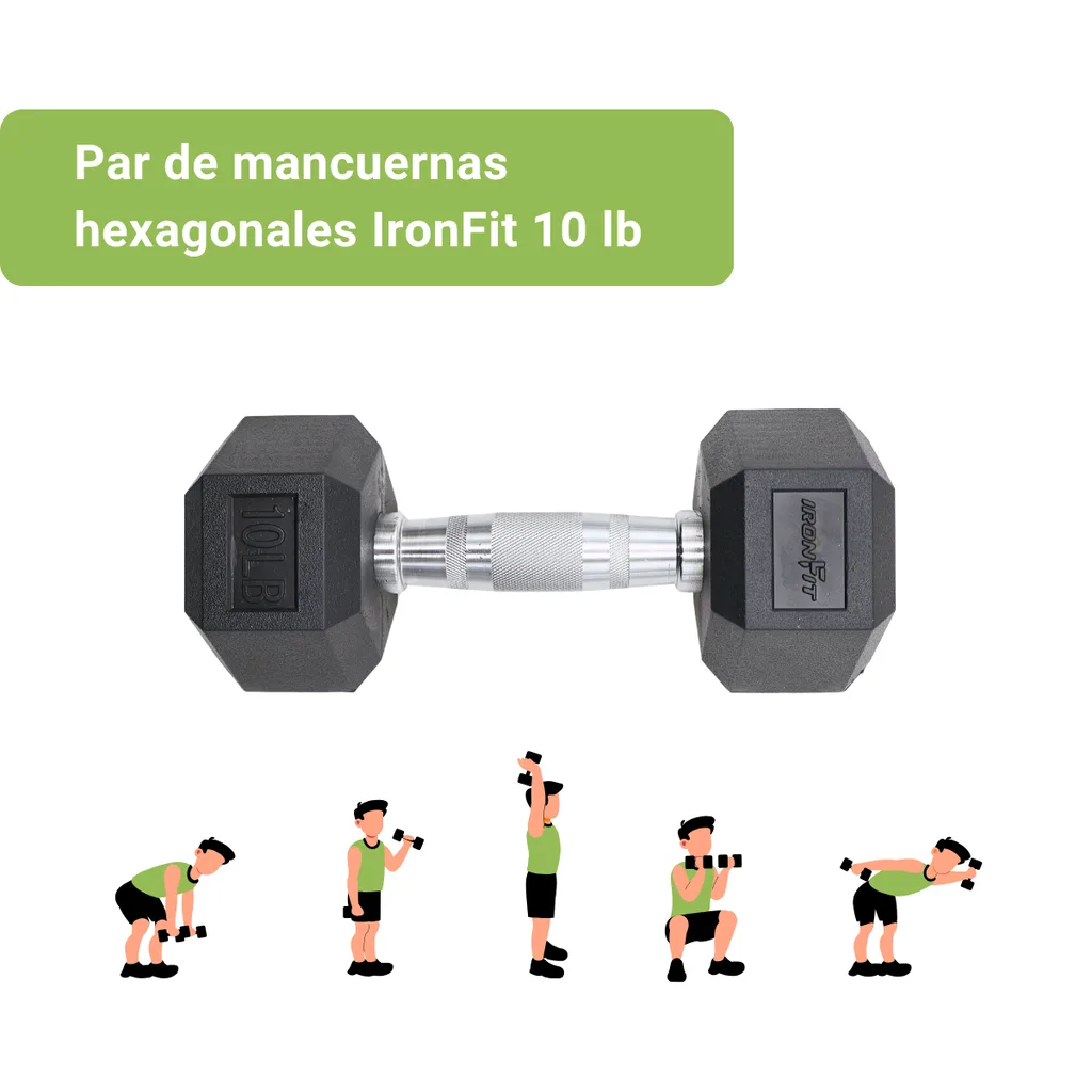 Mancuernas Hexagonales IronFit 100 lb (2).webp