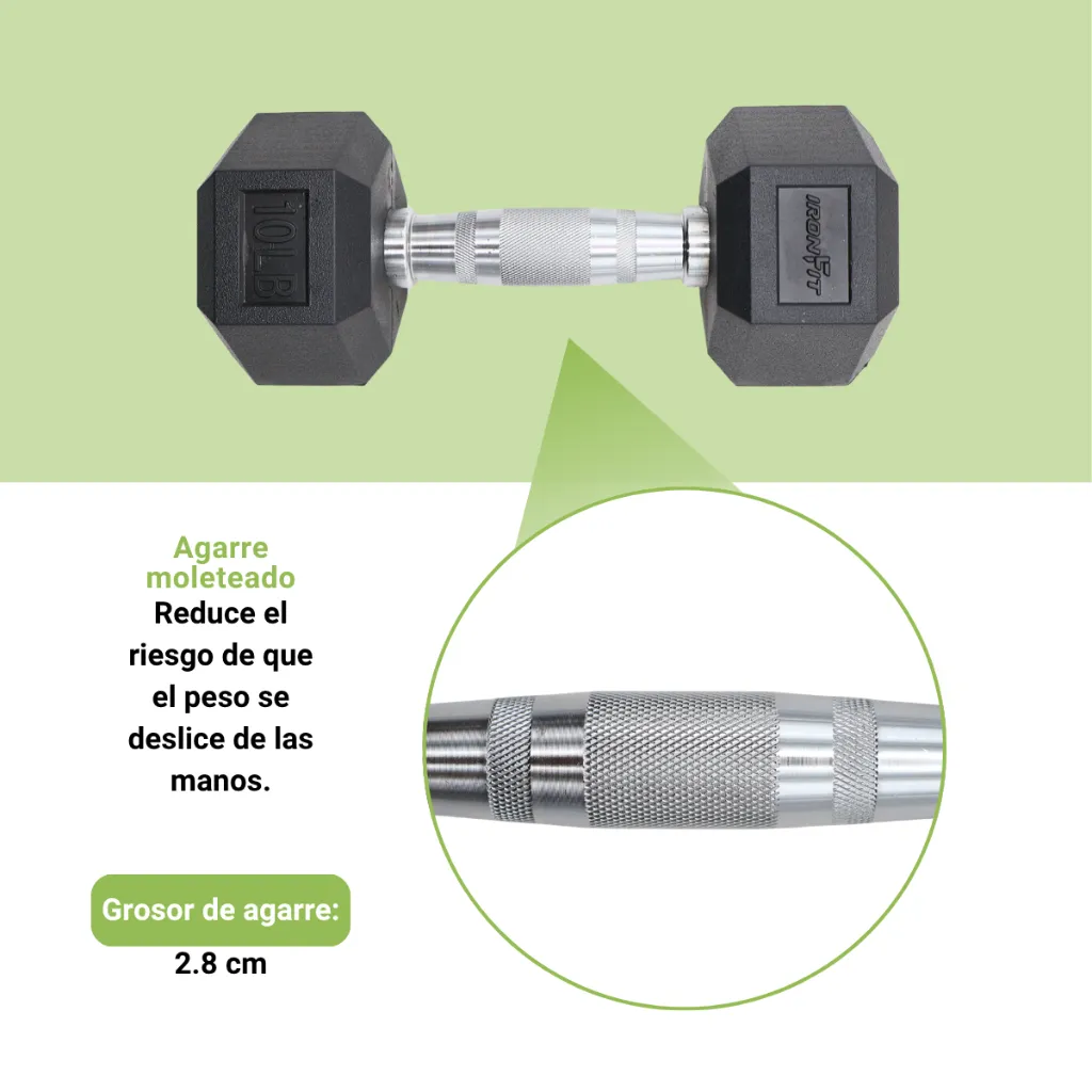 Mancuernas Hexagonales IronFit 10 lb (4).webp