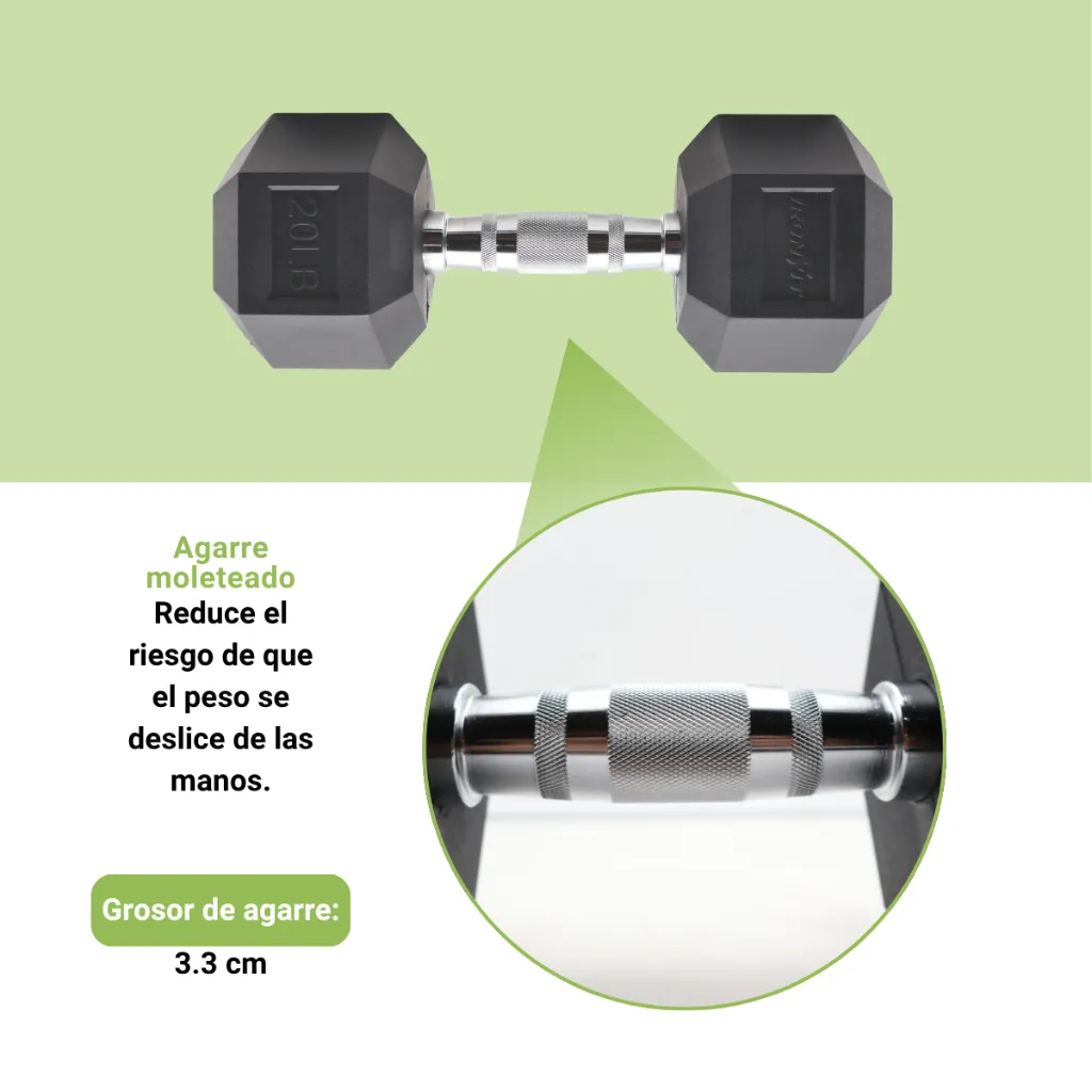 Mancuernas Hexagonales IronFit 20 lb (4).webp
