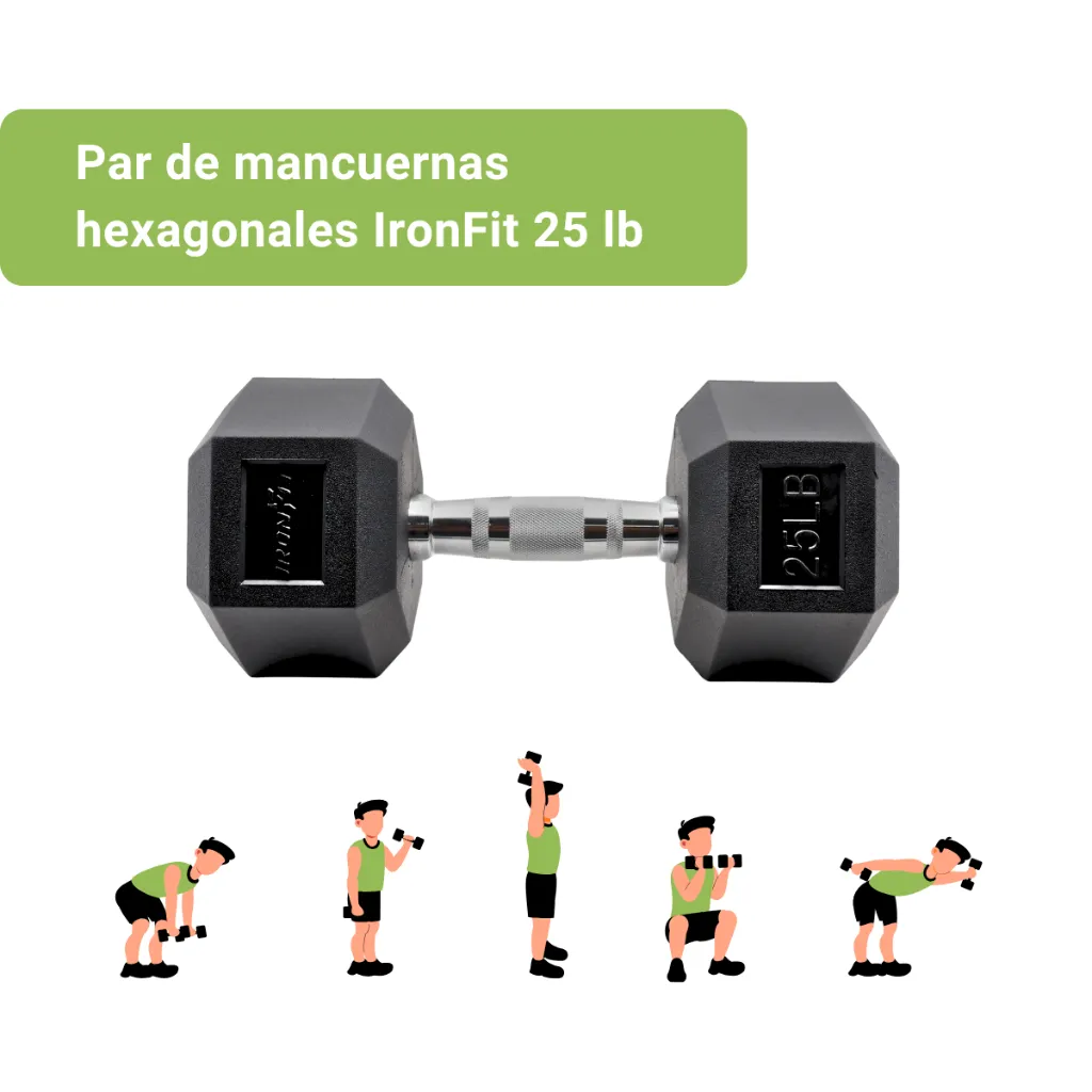 Mancuernas Hexagonales IronFit 25 lb (2).webp