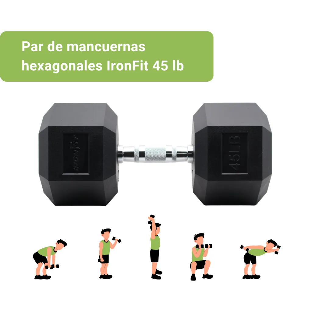 Mancuernas Hexagonales IronFit 45 lb (2).webp