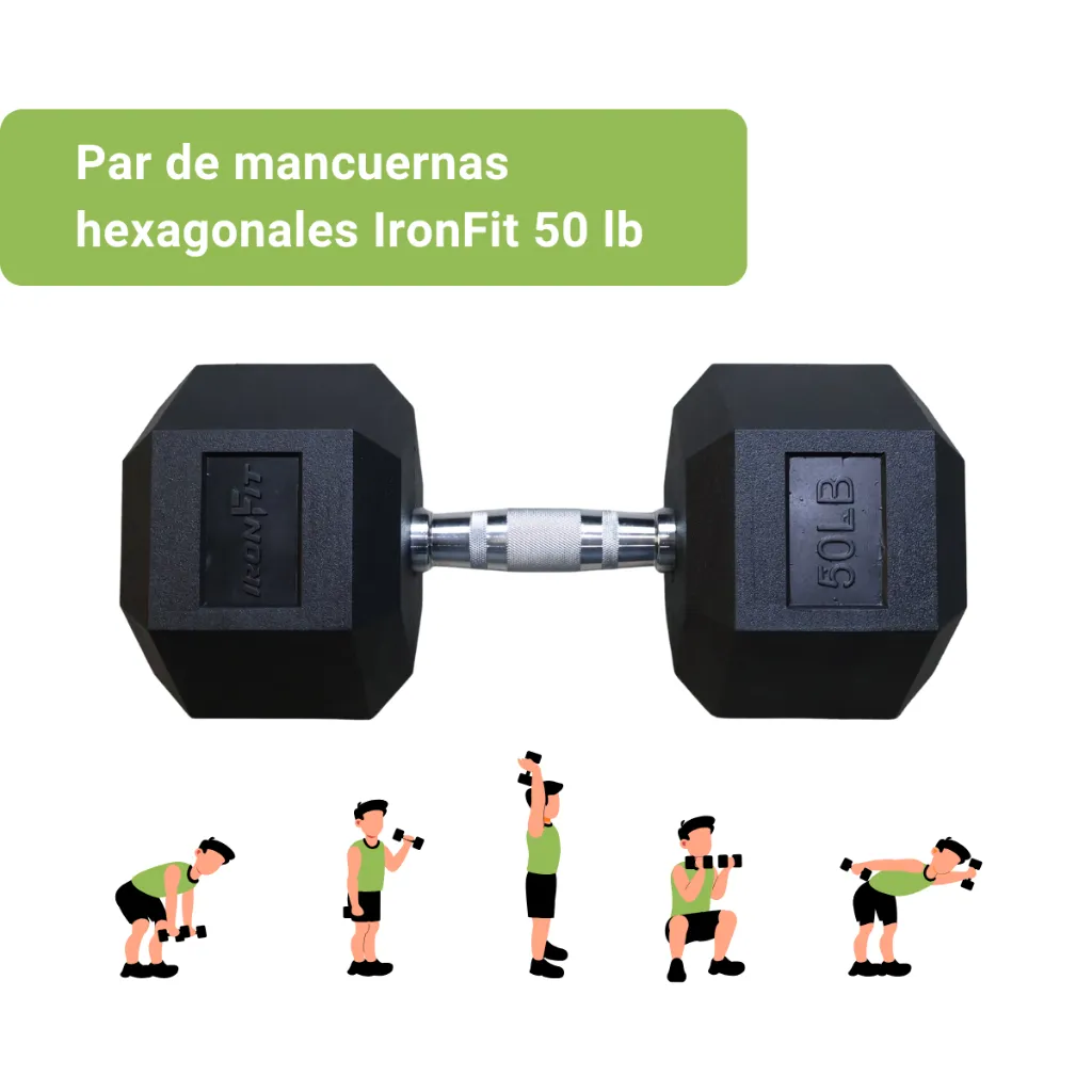 Mancuernas Hexagonales IronFit 50 lb (2).webp