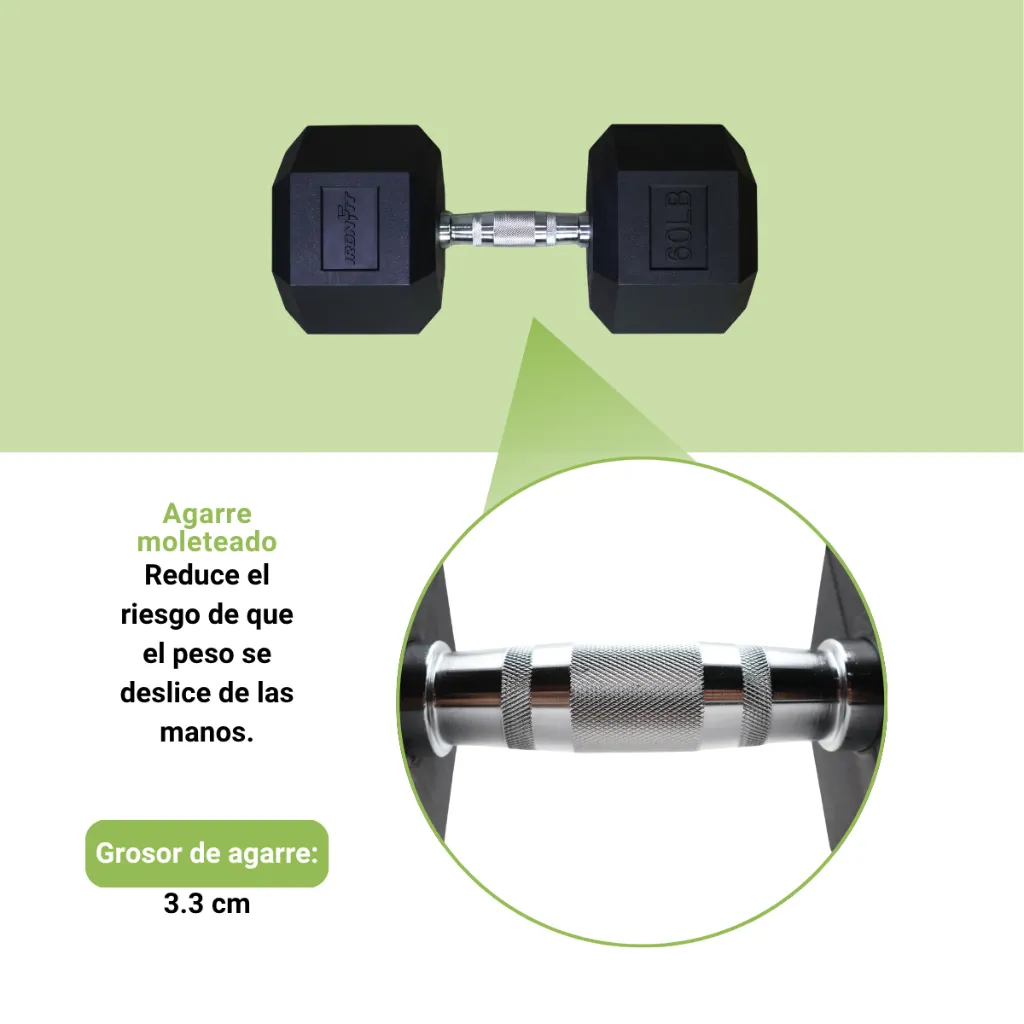 Mancuernas Hexagonales IronFit 60 lb (4).webp