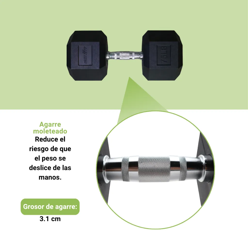 Mancuernas Hexagonales IronFit 75 lb (4).webp