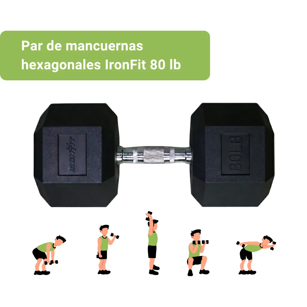 Mancuernas Hexagonales IronFit 80 lb (2).webp