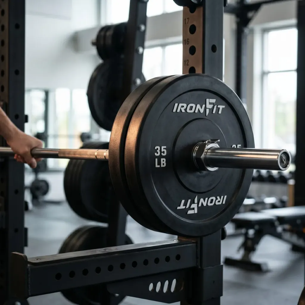 Par Discos Bumper Rígidos IronFit 35 lb.webp