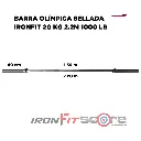 Barra Olímpica Sellada IronFit 20 kg 2.2m 1000 lb Negro 1.webp