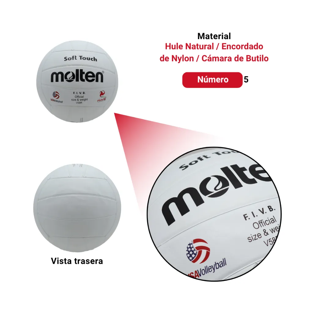 Balón de voleibol Molten V58R #5 Hule Natural (3).webp