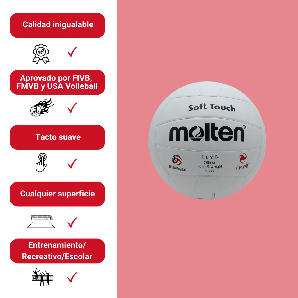 Balón de voleibol Molten V58R #5 Hule Natural (4).webp