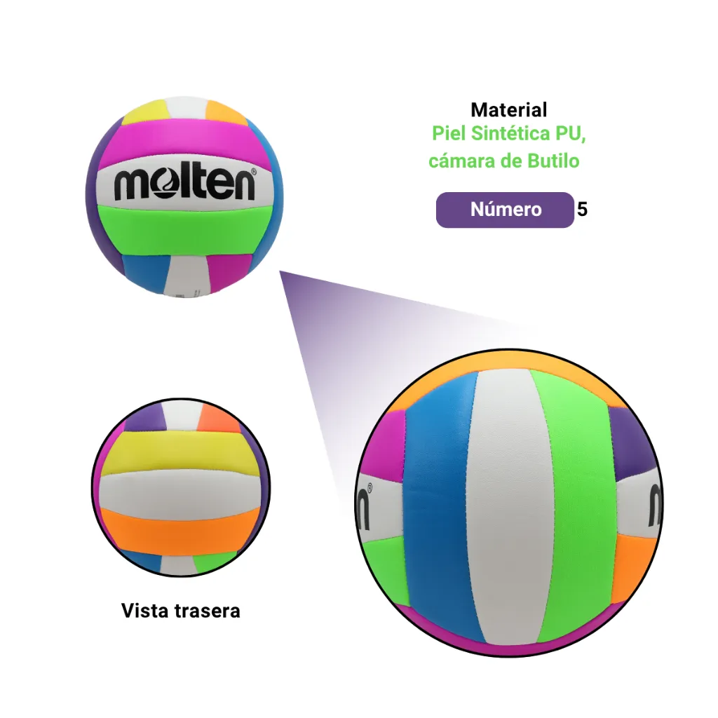 Balón de Voleibol Molten MS-500 #5 Neón (3).webp