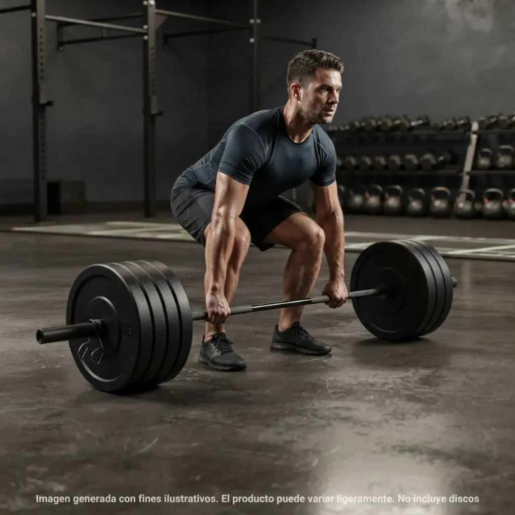 Barra Olímpica IronFit con Rodamientos y Bujes Sellada 2.2 m 20 kg 1200 lb Negra (7).webp