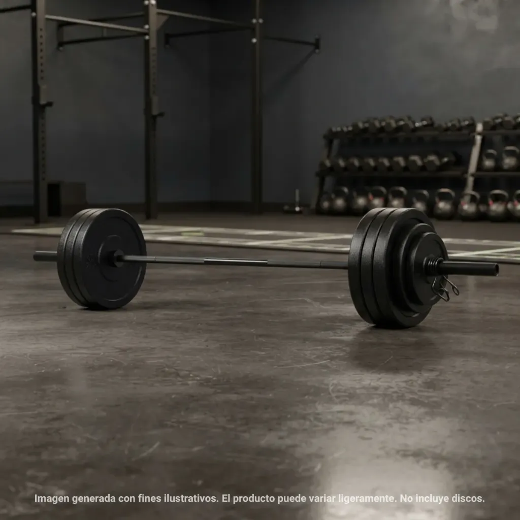 Barra Olímpica IronFit con Rodamientos y Bujes Sellada 2.2 m 20 kg 1200 lb Negra (6).webp