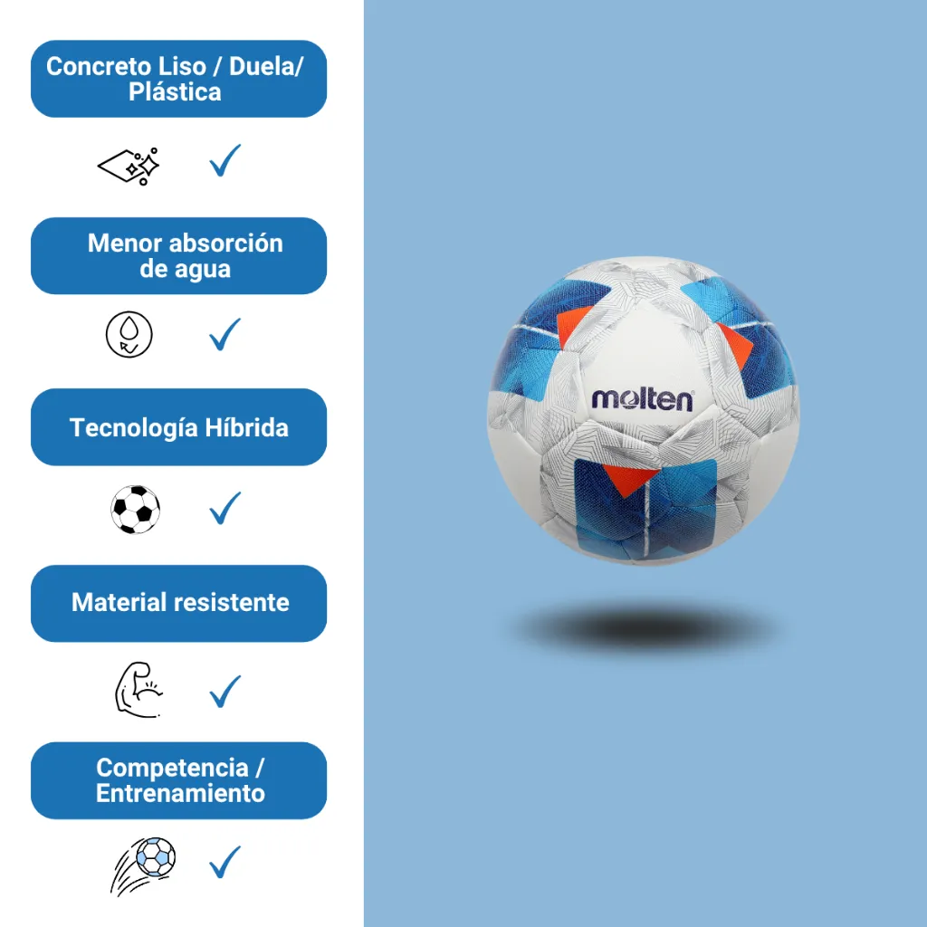 Balón de Fútbol Molten F9N3100 #3 Futsal Híbrido (4).webp