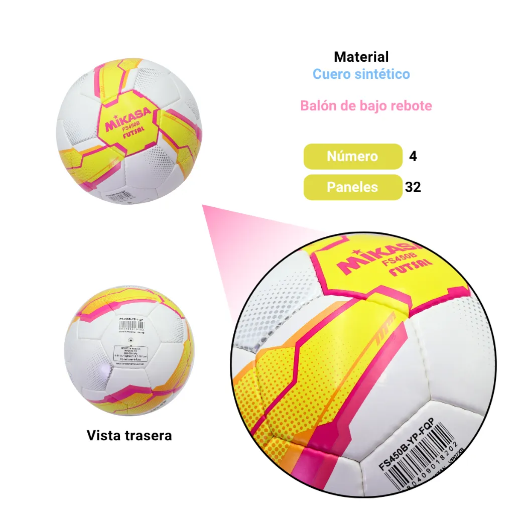 Balón de Fútbol Rápido Mikasa FS450B-YP #4 (3).webp