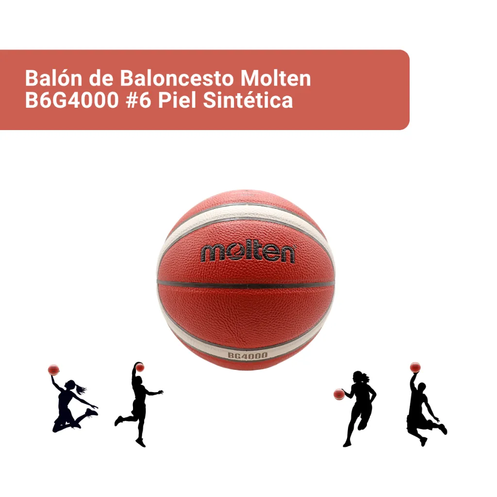 Balón de Baloncesto Molten B6G4000 #6 Piel Sintética (2).webp