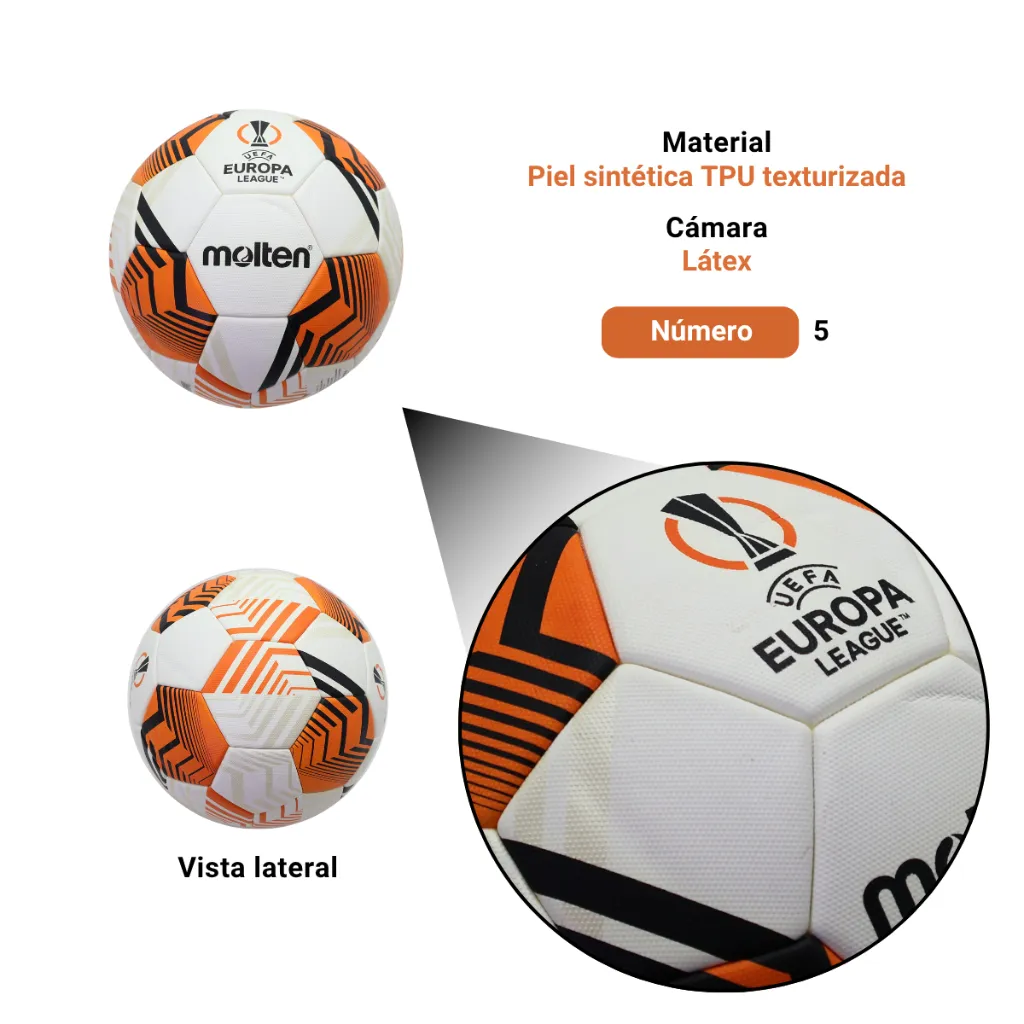 Balón de fútbol Molten F5U5000-12 UEFA Europa League #5 (3).webp