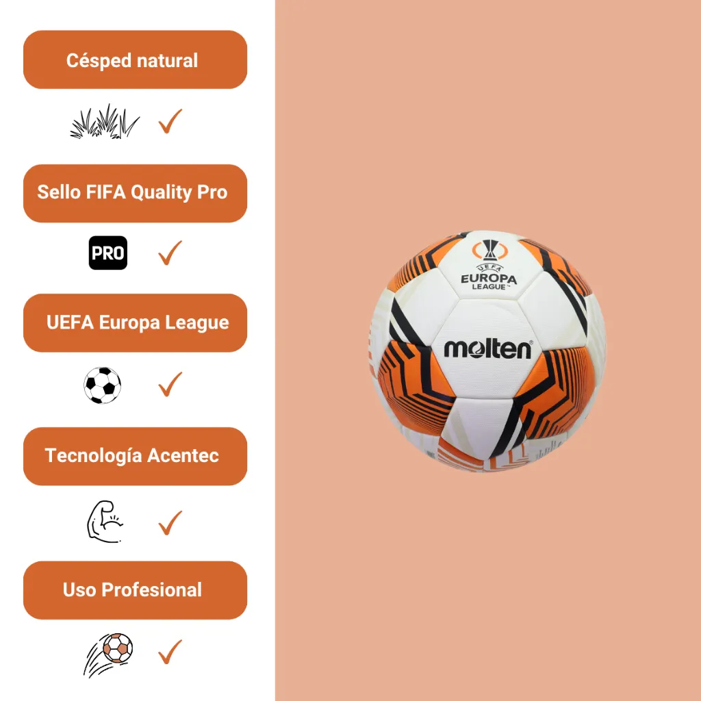 Balón de fútbol Molten F5U5000-12 UEFA Europa League #5 (4).webp