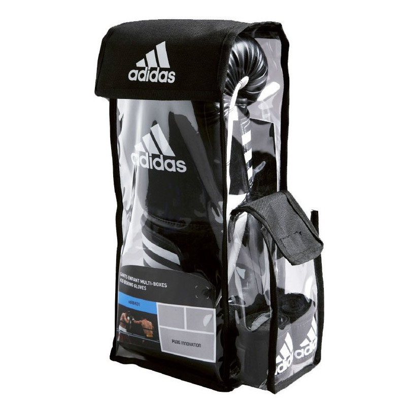 Par de guantes Adidas con protector bucal y vendas en estuche