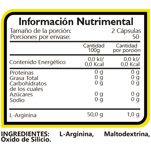 BHP Nutrition L-Arginina Ultra 100 cápsulas