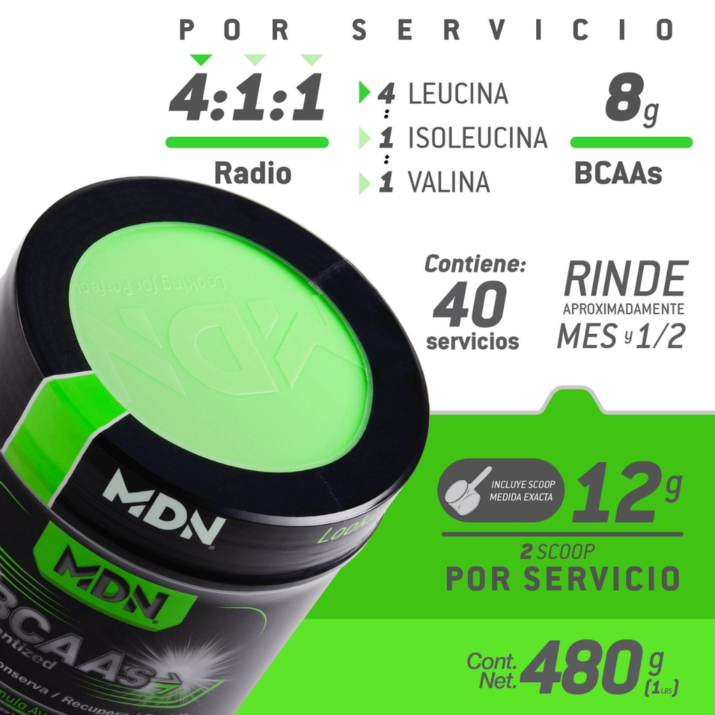 Aminoácidos MDN BCAAs Instantized