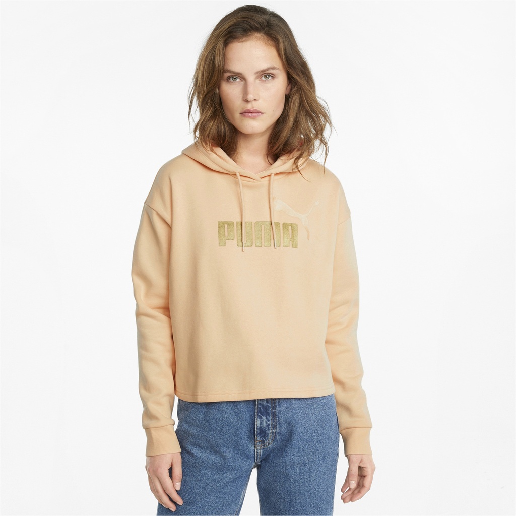 Sudadera con capucha Puma ESS+ Cropped Metalic Logo