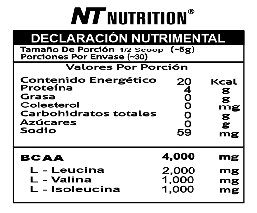 NT Nutrition BCAA 4000 Zero Carbs