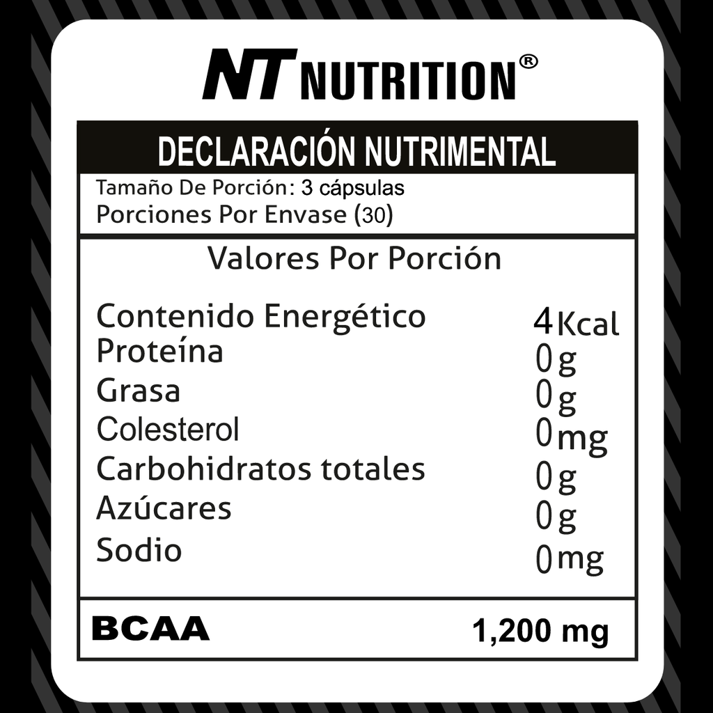 NT Nutrition Aminoácidos BCAA’s en cápsulas