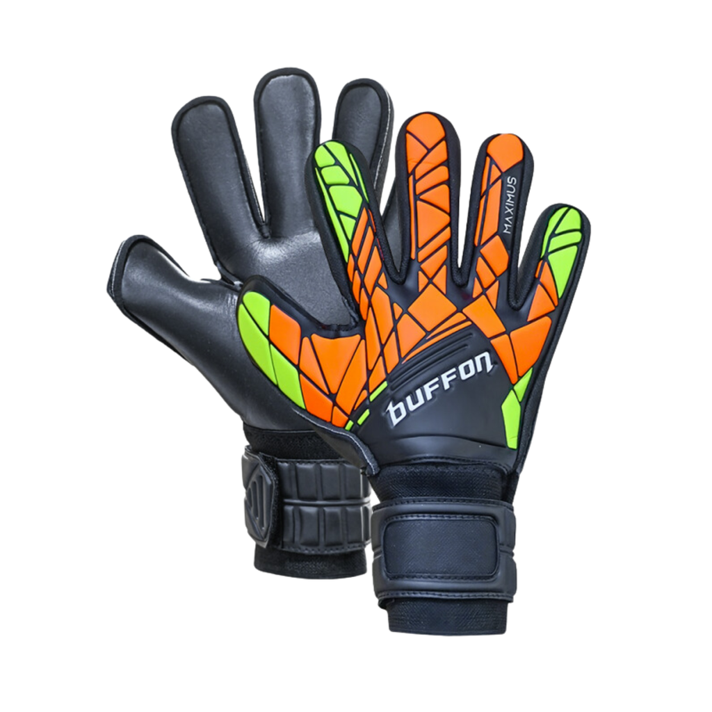 [A000017037] Guantes de portero Buffon Maximus Básicos para adulto (Negro/Naranja/Amarillo, 9)