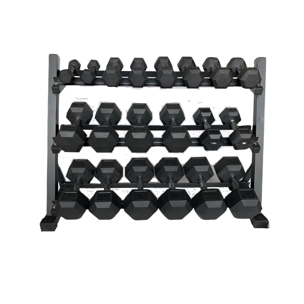 Set de mancuernas Wod Pro de 5 hasta 50 libras con rack