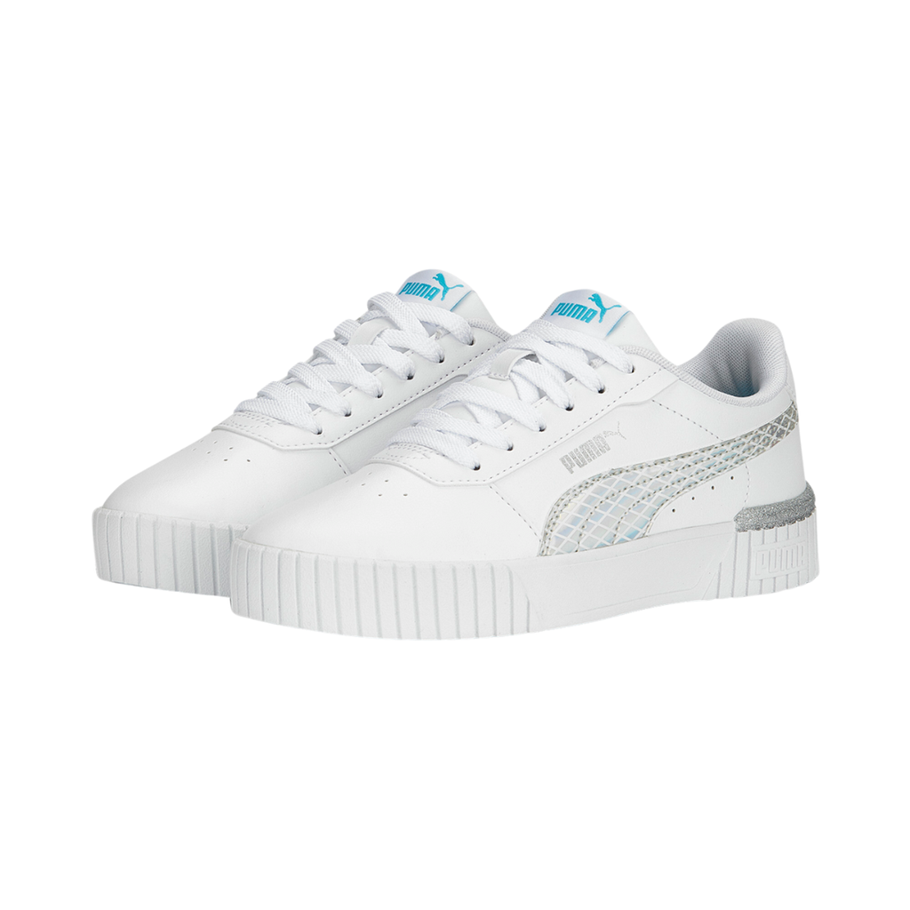 [A000019264] Tenis Puma Carina 2.0 Junior (Blanco/Plata, 22 MX)