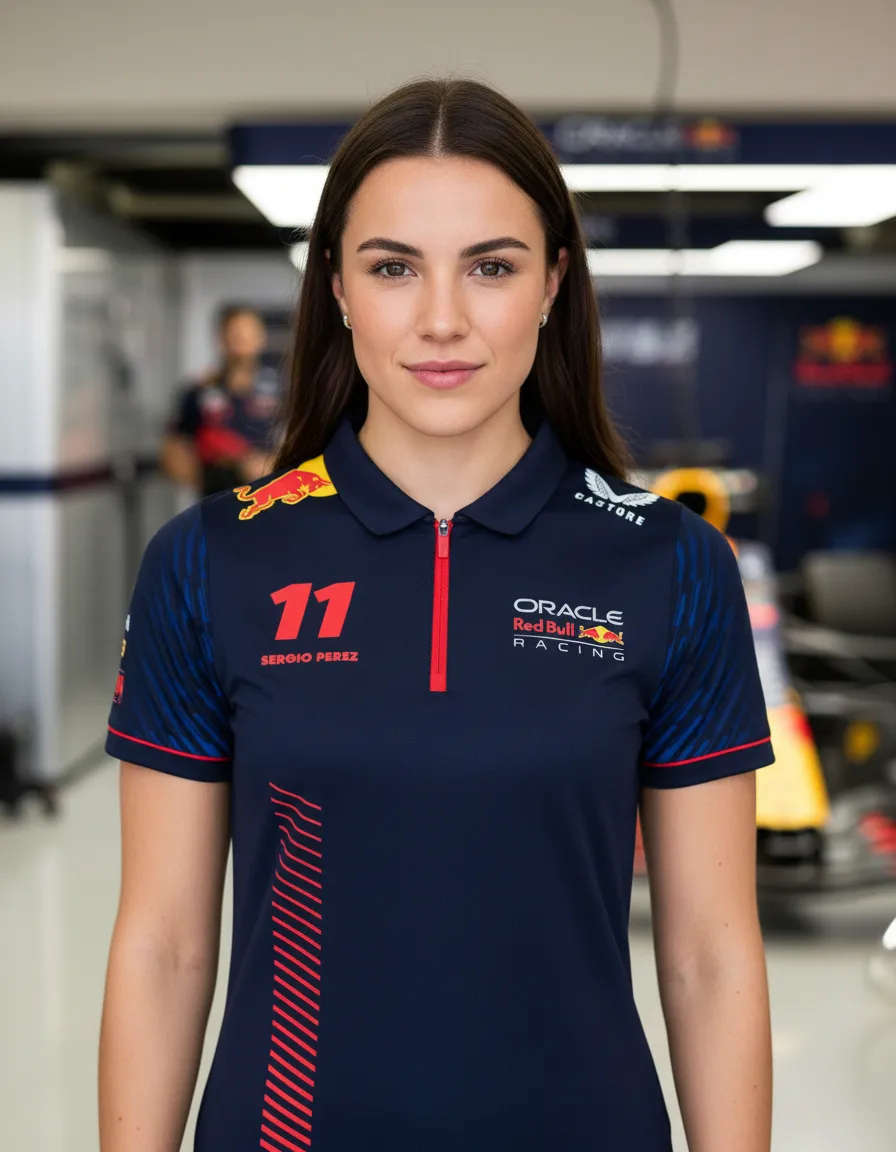 Playera Polo Castore F1 RBR Checo Pérez para Mujer
