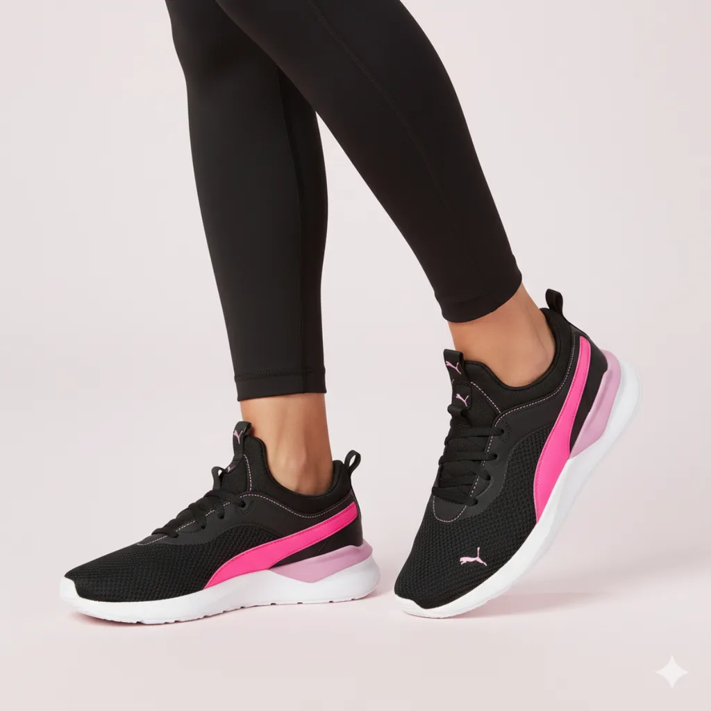 [A000022823] Tenis Puma Flyer Flex para Mujer (Negro/Rosa/Blanco, 22 MX)
