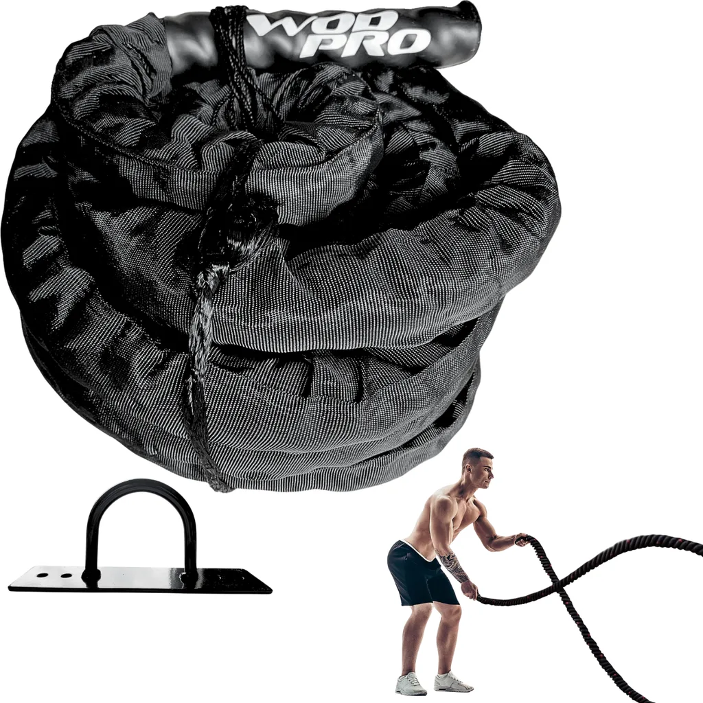 Cuerda de Batalla 6 m forrada con anclaje Wod Pro