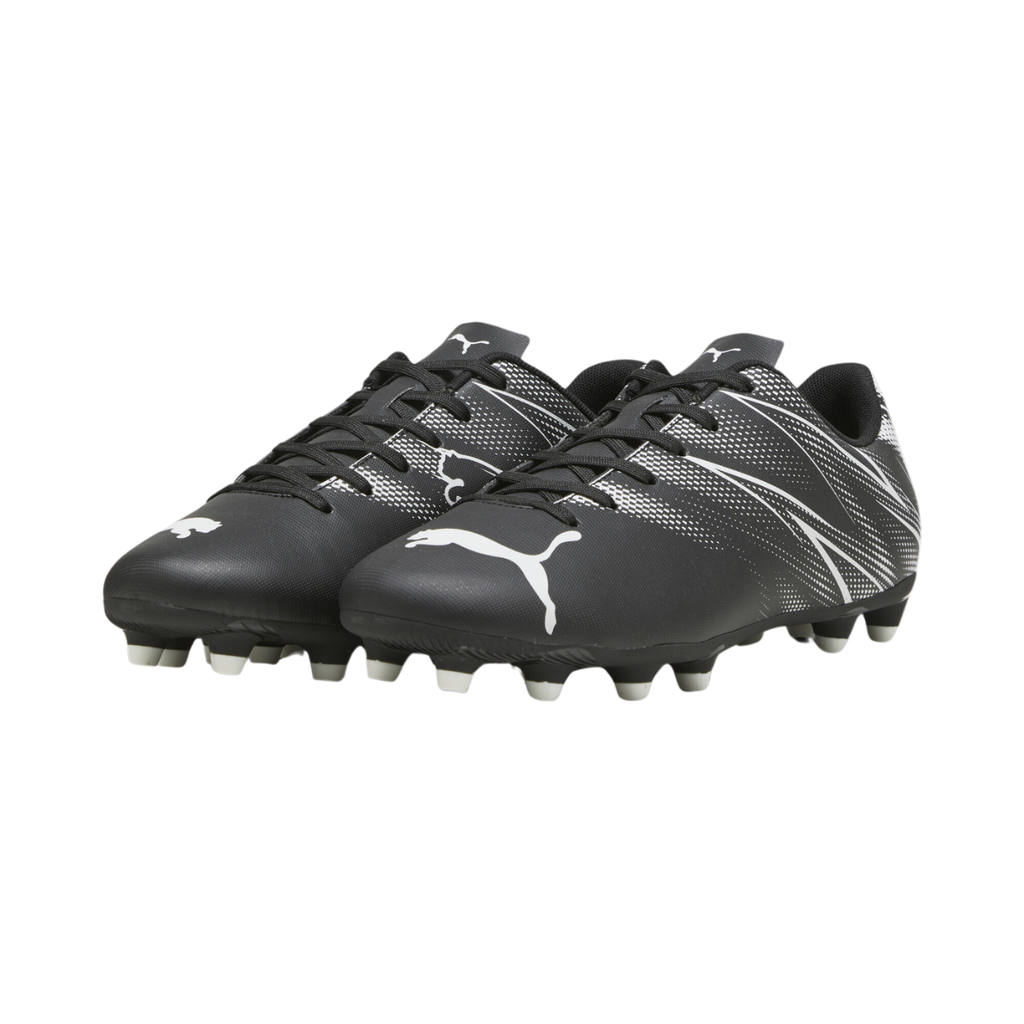 [A000024344] Tacos de fútbol Puma ATTACANTO FG/AG para hombre (Negro/Blanco, 28 MX)