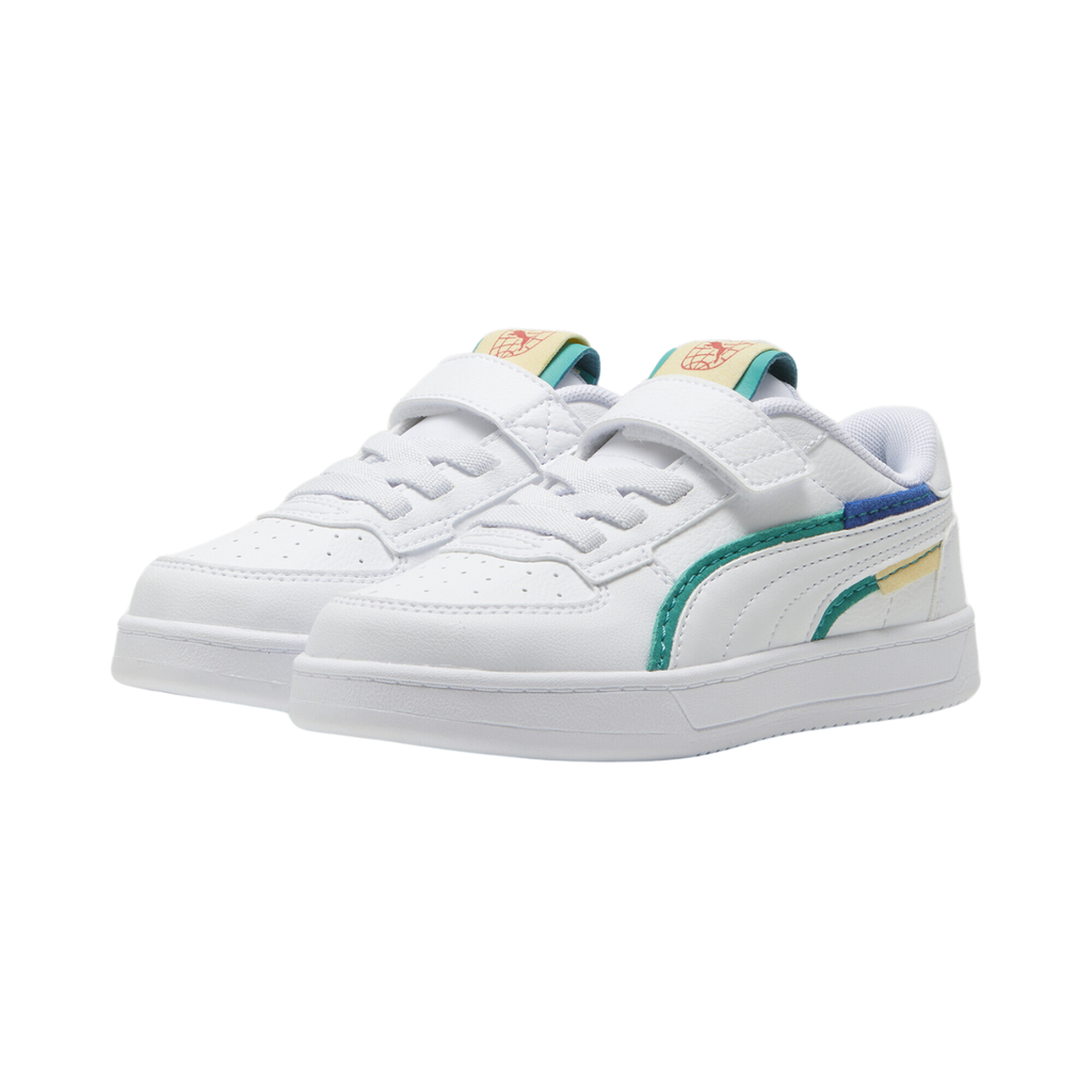 [A000024369] Tenis Puma Caven 2.0 Ready Set Bet preescolar (Blanco/Multicolor, 20.5 MX)
