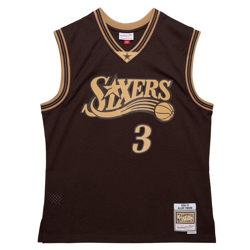 Jersey Mitchell & Ness NBA Philadelphia 76ERS Lux Brown Swingman 2000 Allen Iverson