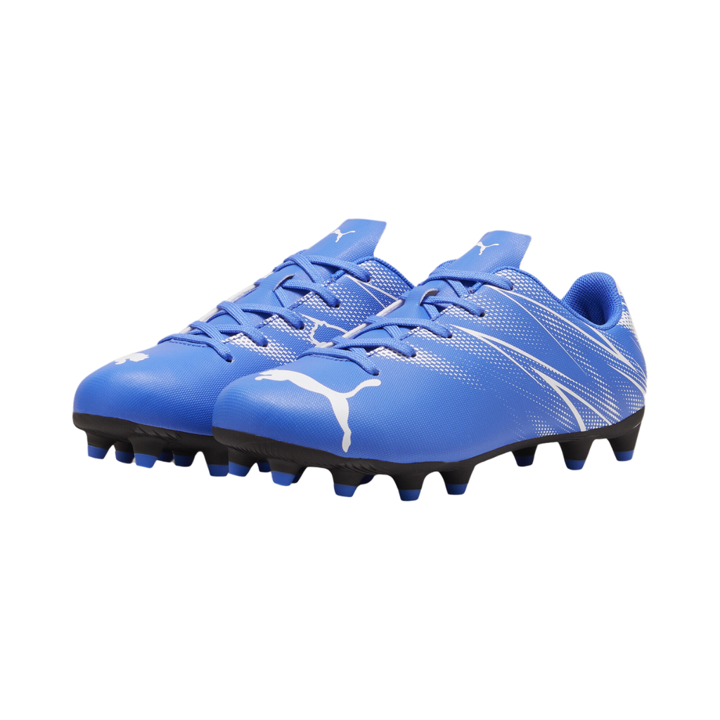 [A000025208] Tacos de fútbol Puma ATTACANTO FG/AG Junior (Azul/Negro/Blanco, 24.5 MX)