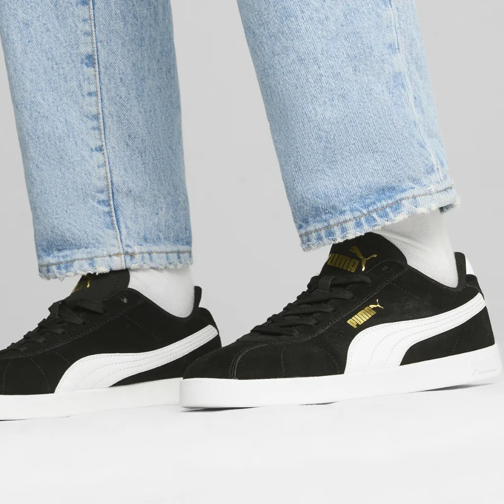 [A000025452] Tenis Puma Club II Junior (Negro/Blanco/Oro, 22.5 MX)