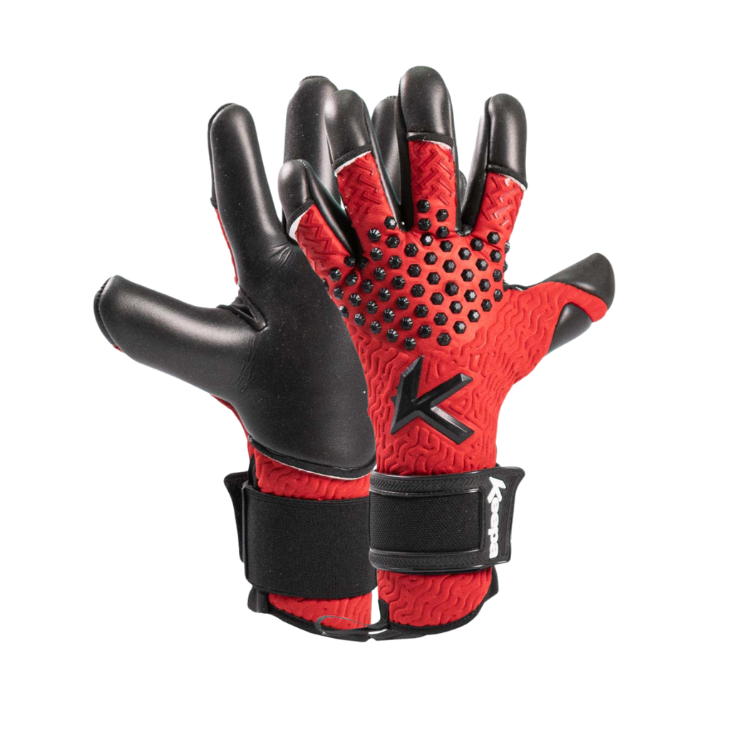 [A000025501] Guantes para portero Keepa Delta profesional adulto (Rojo/Negro, 7)
