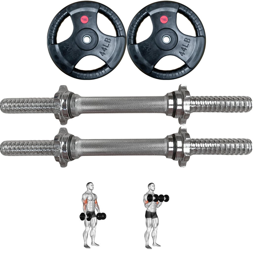 Par de Manerales Rectos Wod Pro para Discos Estándar 1"
