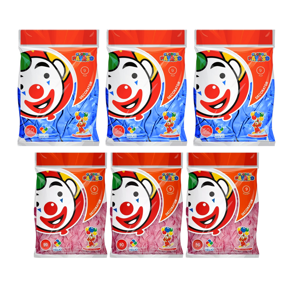 Pack 300 globos Payaso Decorator No. 9 Gender reveal