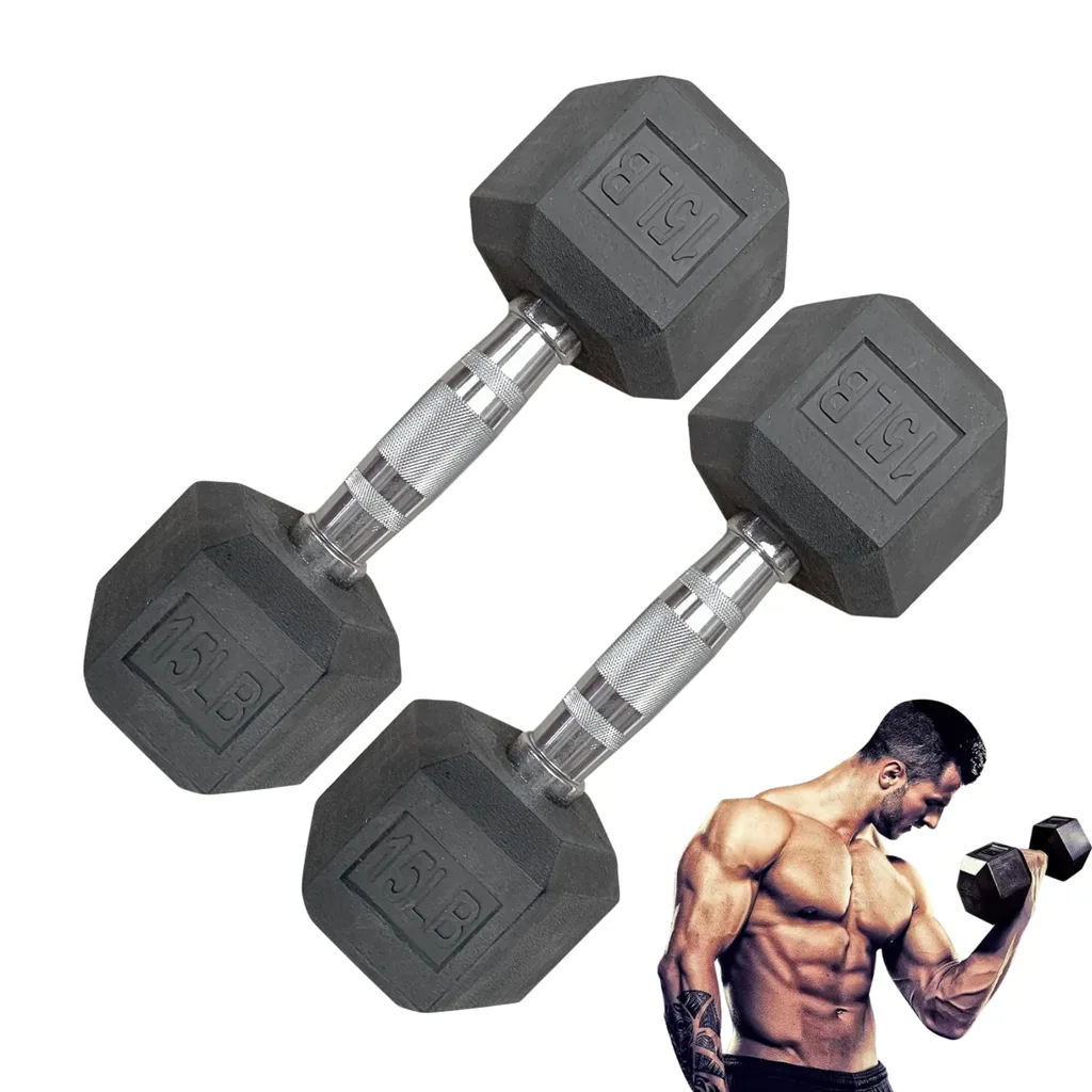 [A000027683] Par de Mancuernas Hexagonales IronFit 15 Lbs