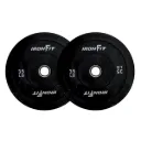 Par de Discos Bumper Rígidos IronFit de 35 Lbs